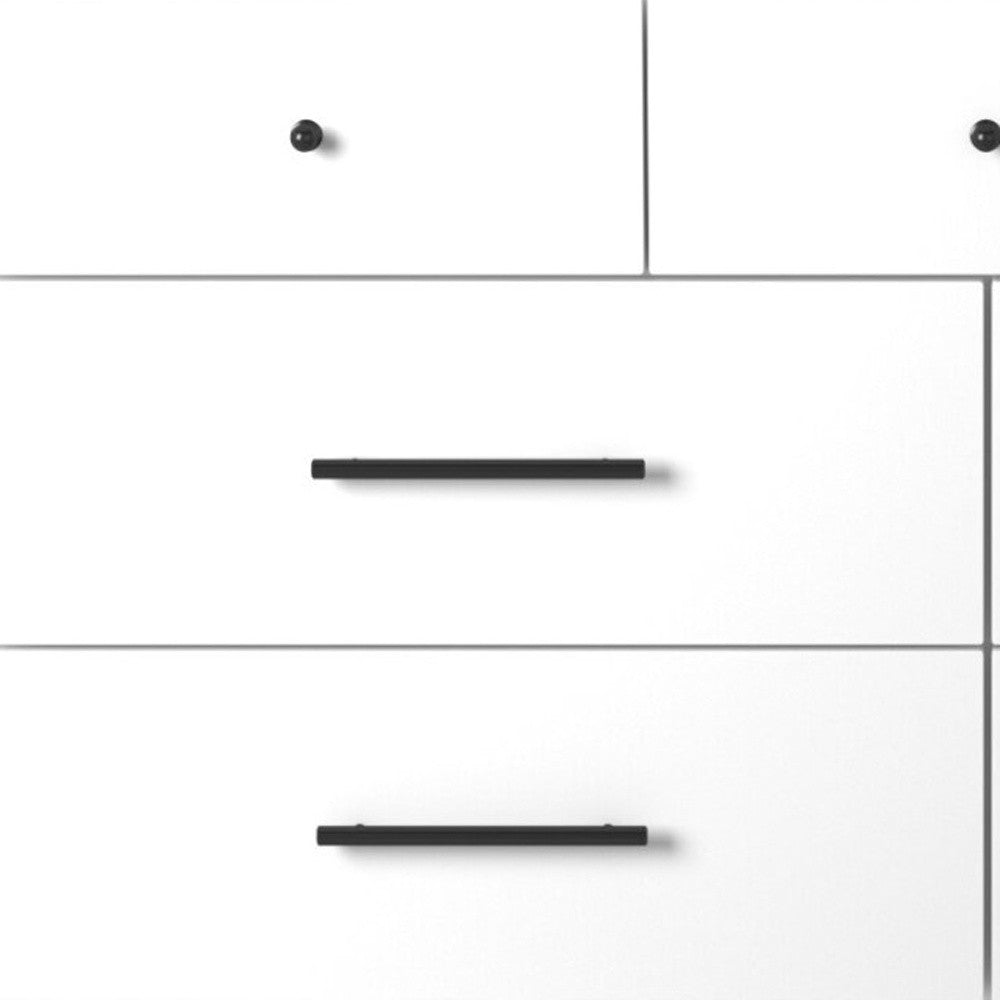 White Solid Wood Seven Drawer Double Dresser image 4