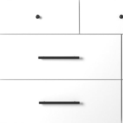 White Solid Wood Seven Drawer Double Dresser image 4