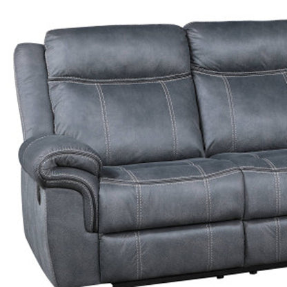 Gray Velvet L Shaped 6 Piece Sectional w/ Console