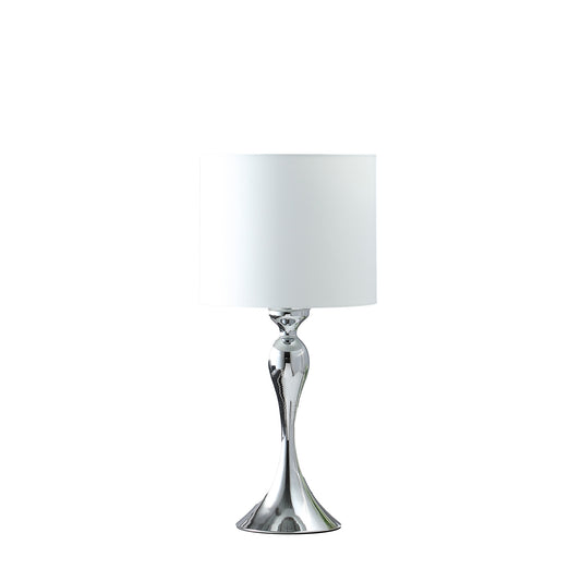 Silver Sleek Table Lamp w/ Off Shade