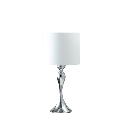 Silver Sleek Table Lamp w/ Off Shade