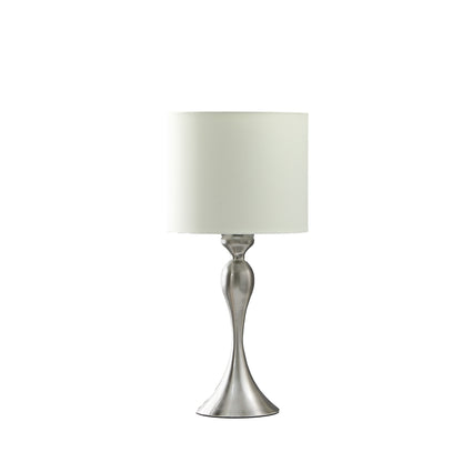 Silver Table Lamp w/ Off Shade