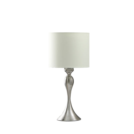 Silver Table Lamp w/ Off Shade
