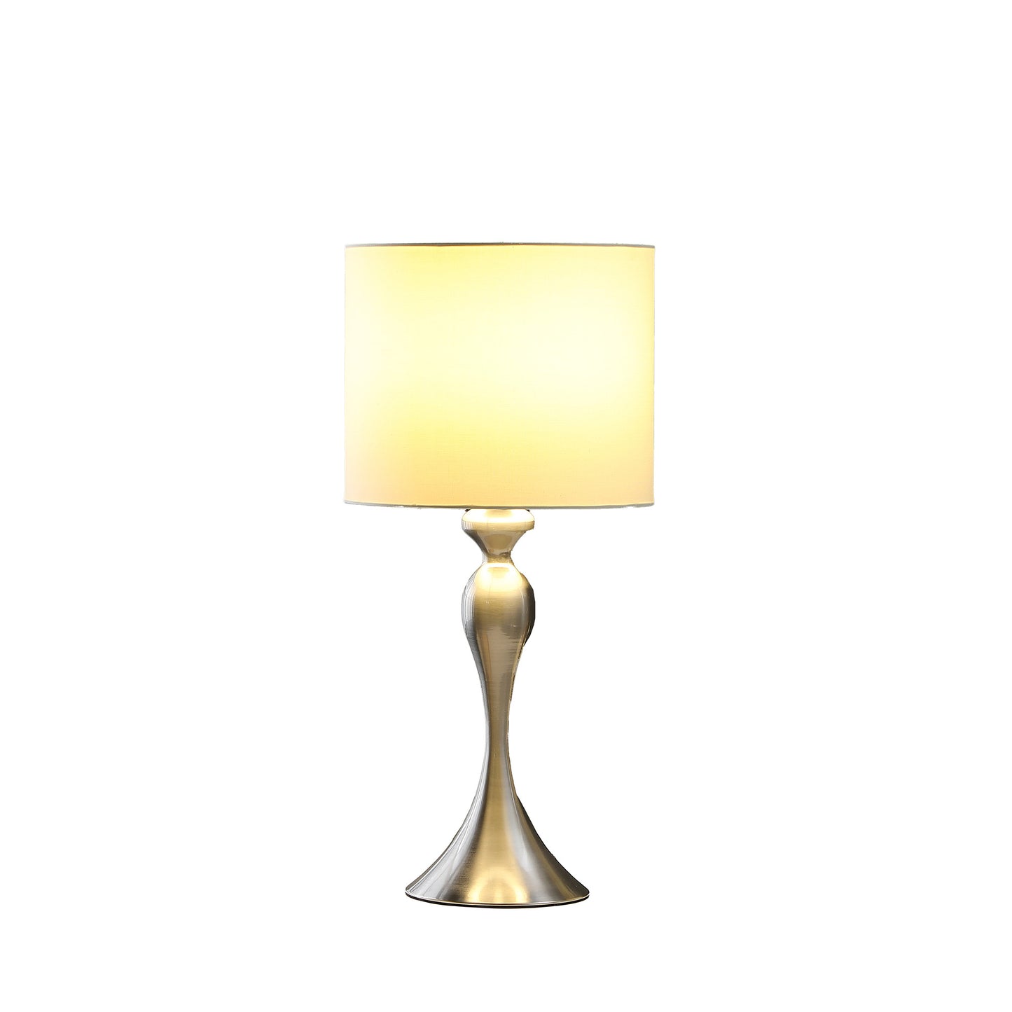 Silver Table Lamp w/ Off Shade