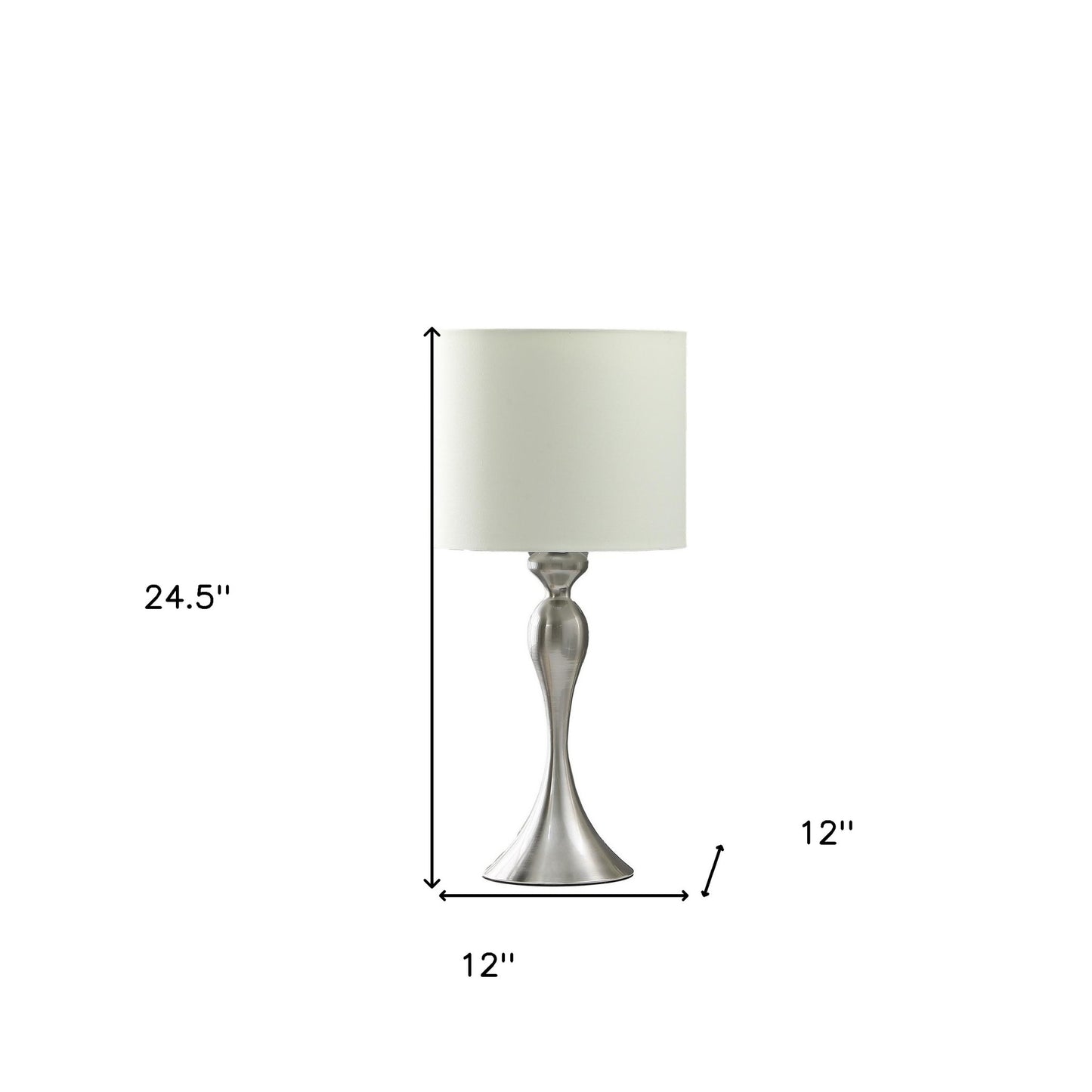 Silver Table Lamp w/ Off Shade