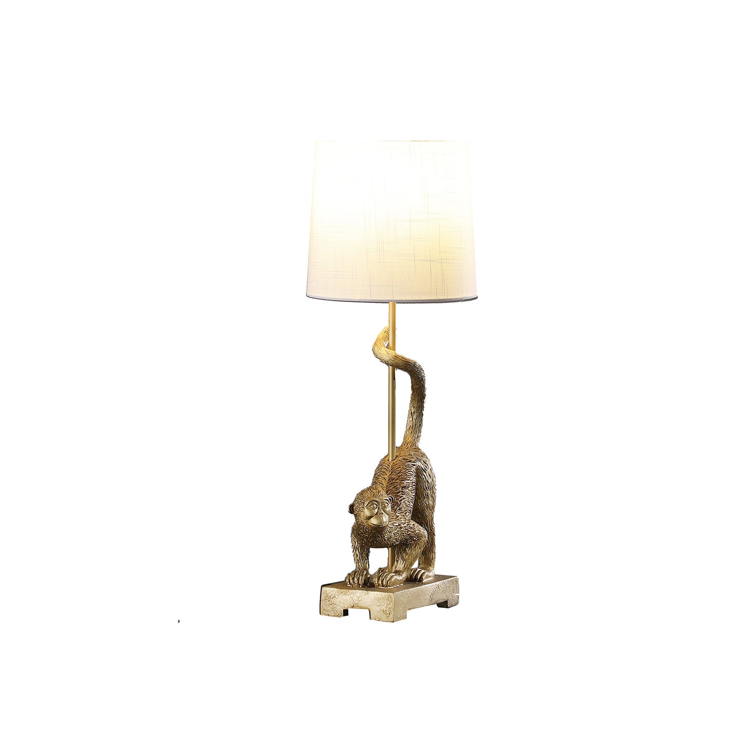 Gold Monkey Table Lamp w/ Shade