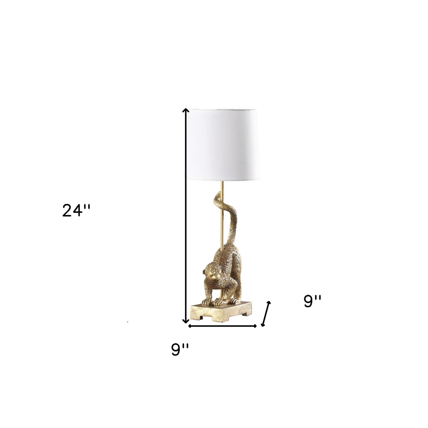 Gold Monkey Table Lamp w/ Shade