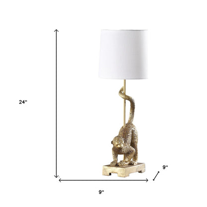 Gold Monkey Table Lamp w/ Shade
