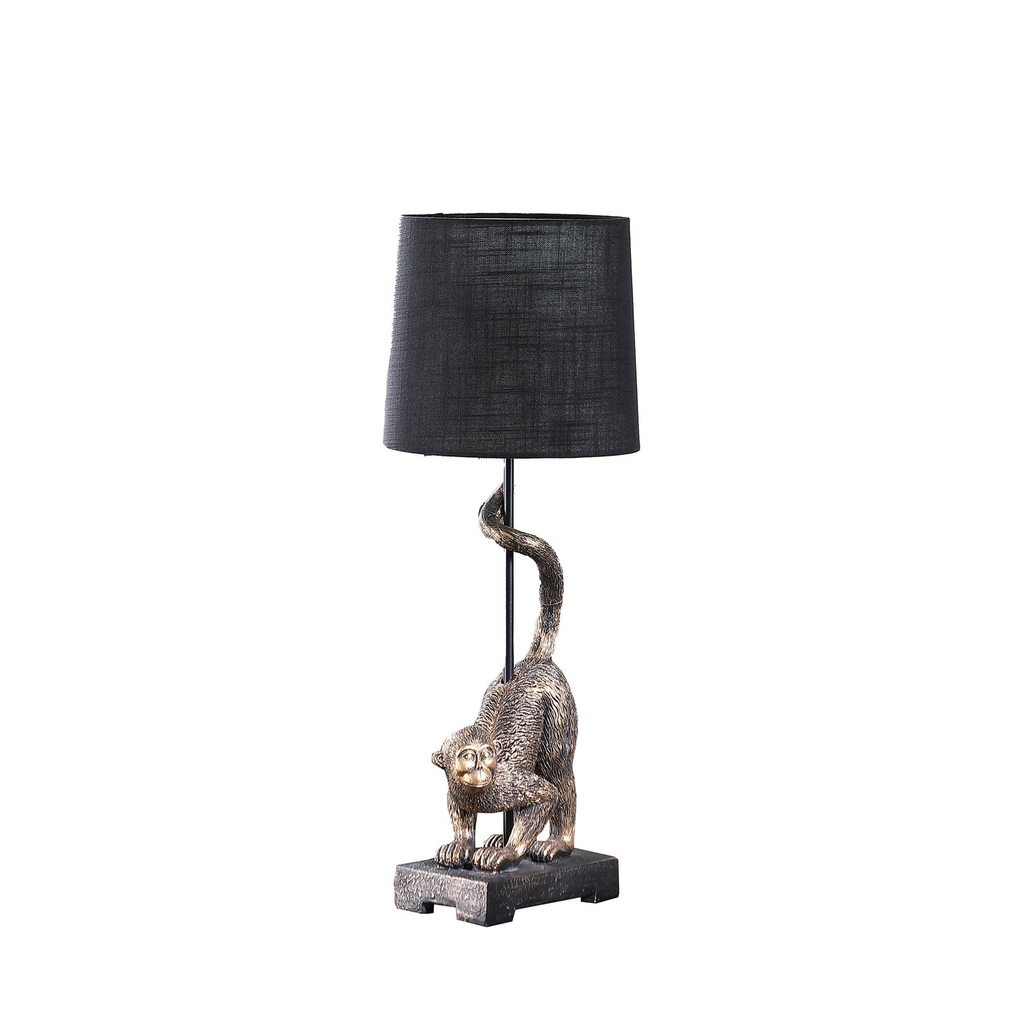 Antiqued Gold Monkey Table Lamp w/ Shade