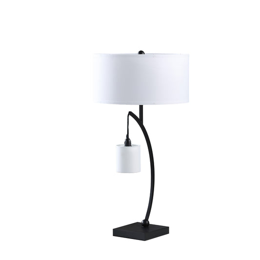 Black Two Light Table Lamp w/ Shade