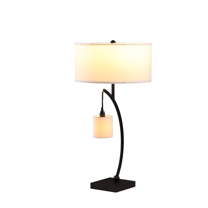 Black Two Light Table Lamp w/ Shade