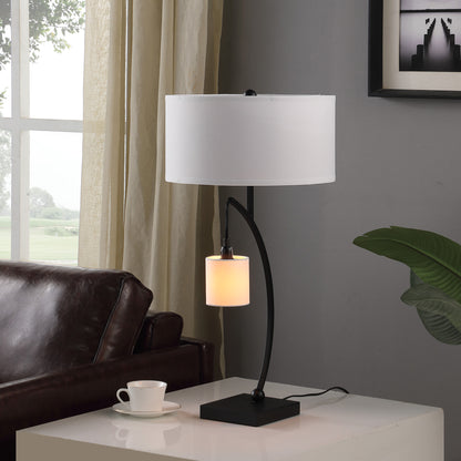 Black Two Light Table Lamp w/ Shade