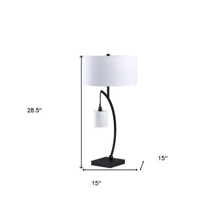 Black Two Light Table Lamp w/ Shade