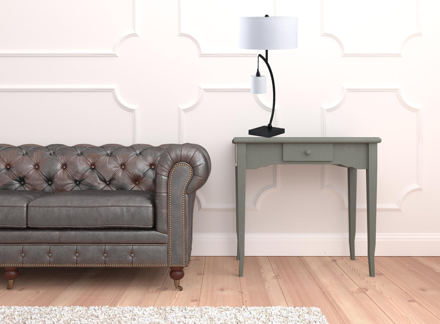 Black Two Light Table Lamp w/ Shade
