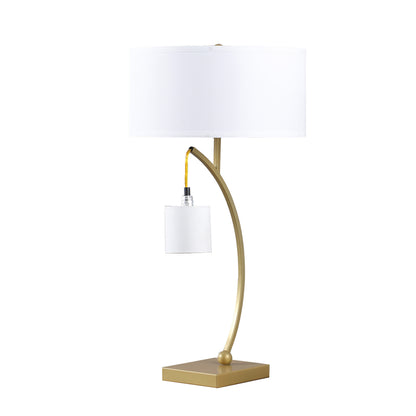Gold Two Light Table Lamp w/ Shade