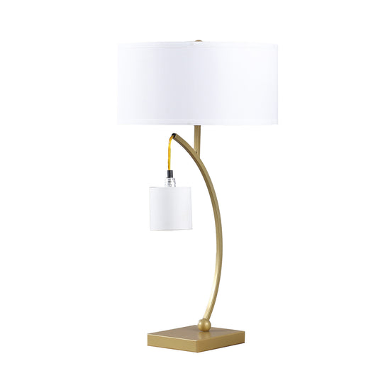 Gold Two Light Table Lamp w/ Shade