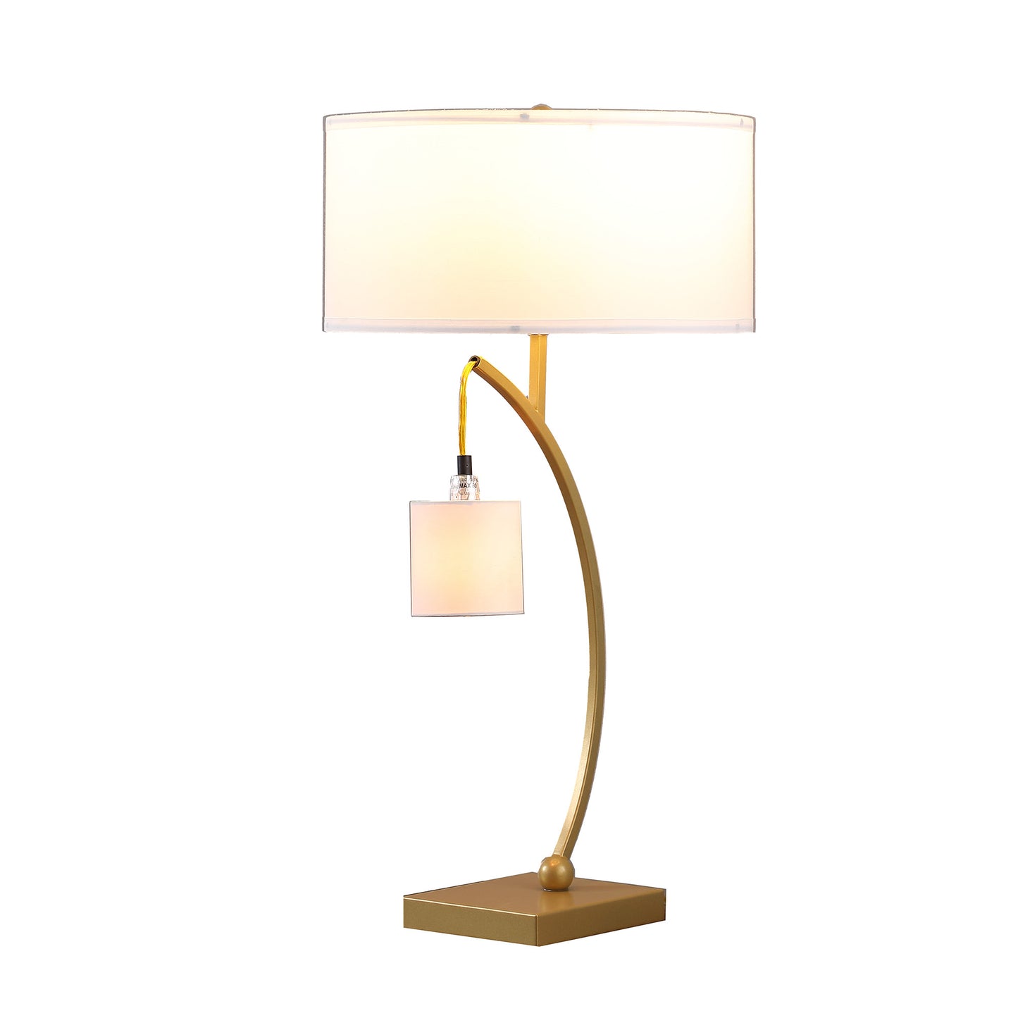 Gold Two Light Table Lamp w/ Shade