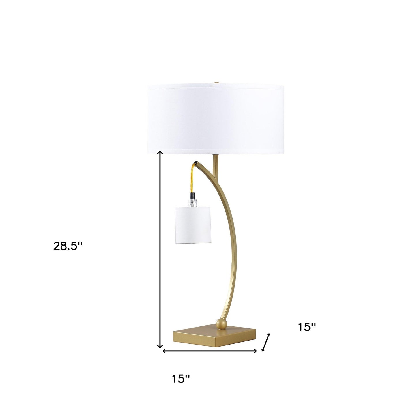 Gold Two Light Table Lamp w/ Shade