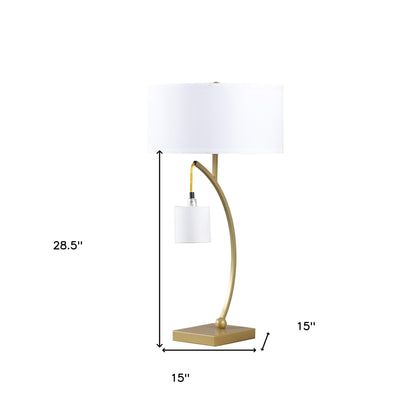 Gold Two Light Table Lamp w/ Shade