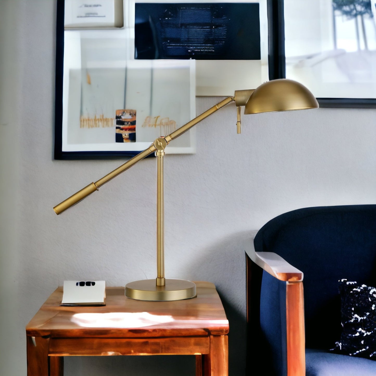 Brass Desk Table Lamp w/ Shade