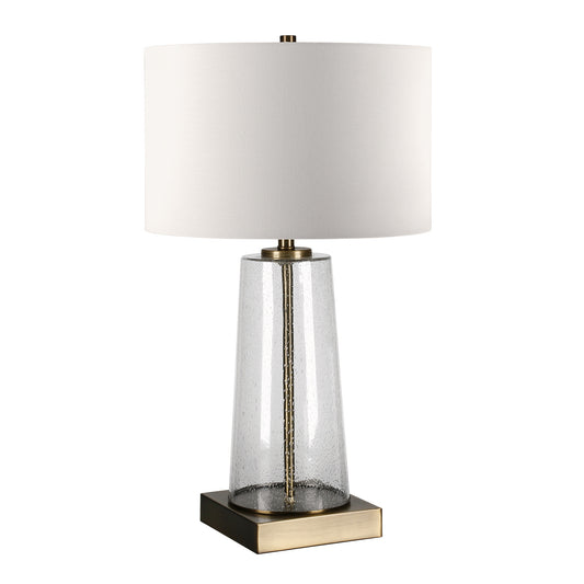 Brass & Clear & Glass Table Lamp w/ Shade