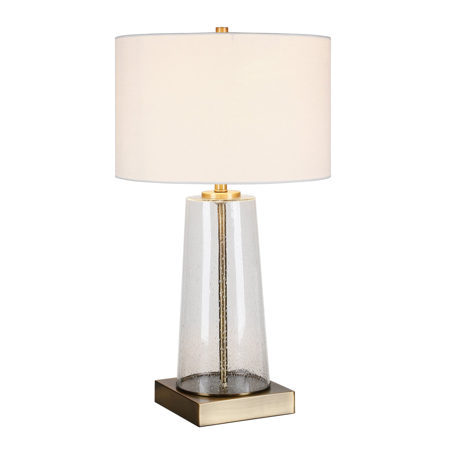 Brass & Clear & Glass Table Lamp w/ Shade