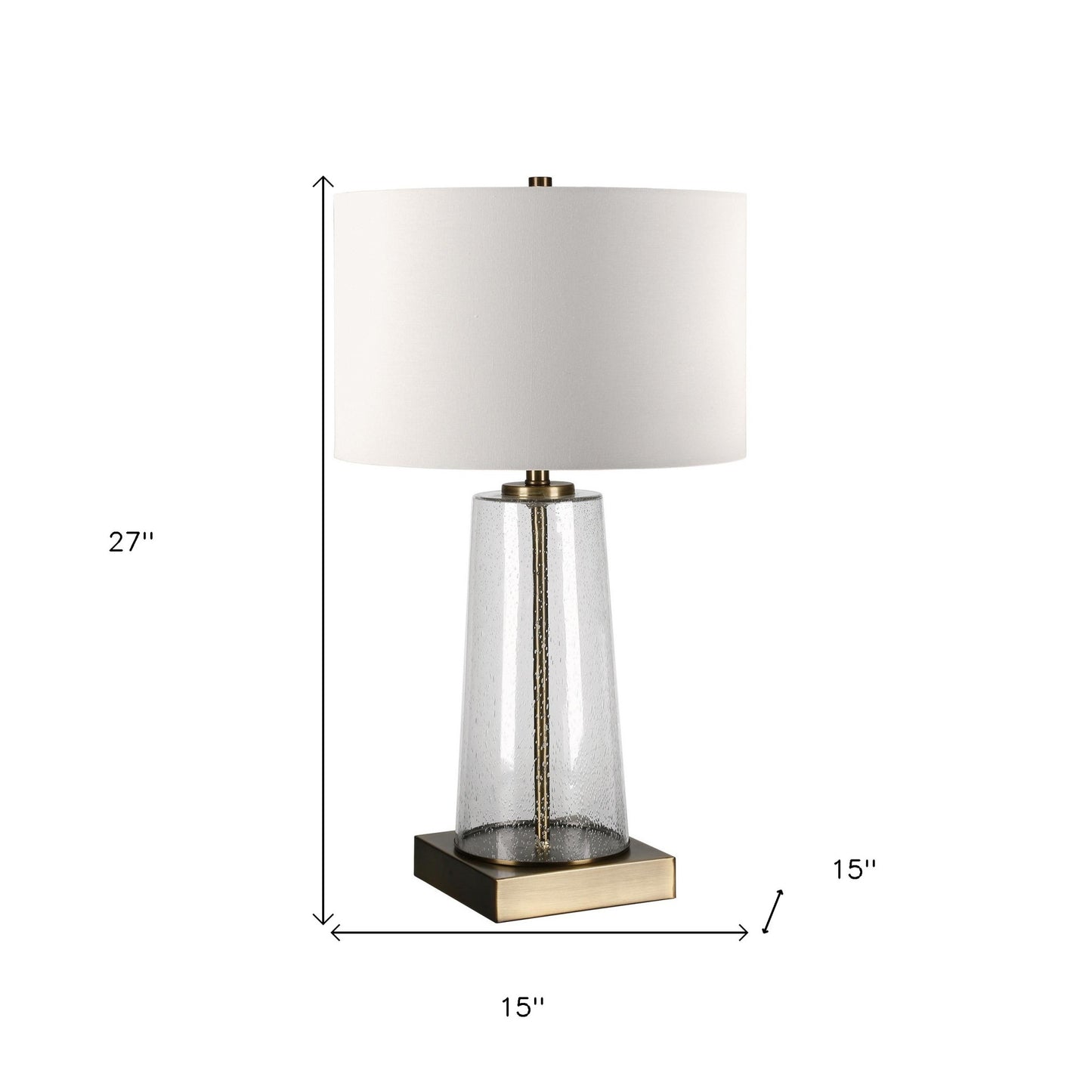 Brass & Clear & Glass Table Lamp w/ Shade