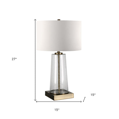 Brass & Clear & Glass Table Lamp w/ Shade