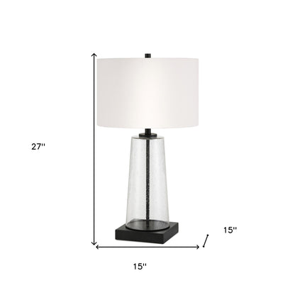 Black & Clear & Glass Table Lamp w/ Shade