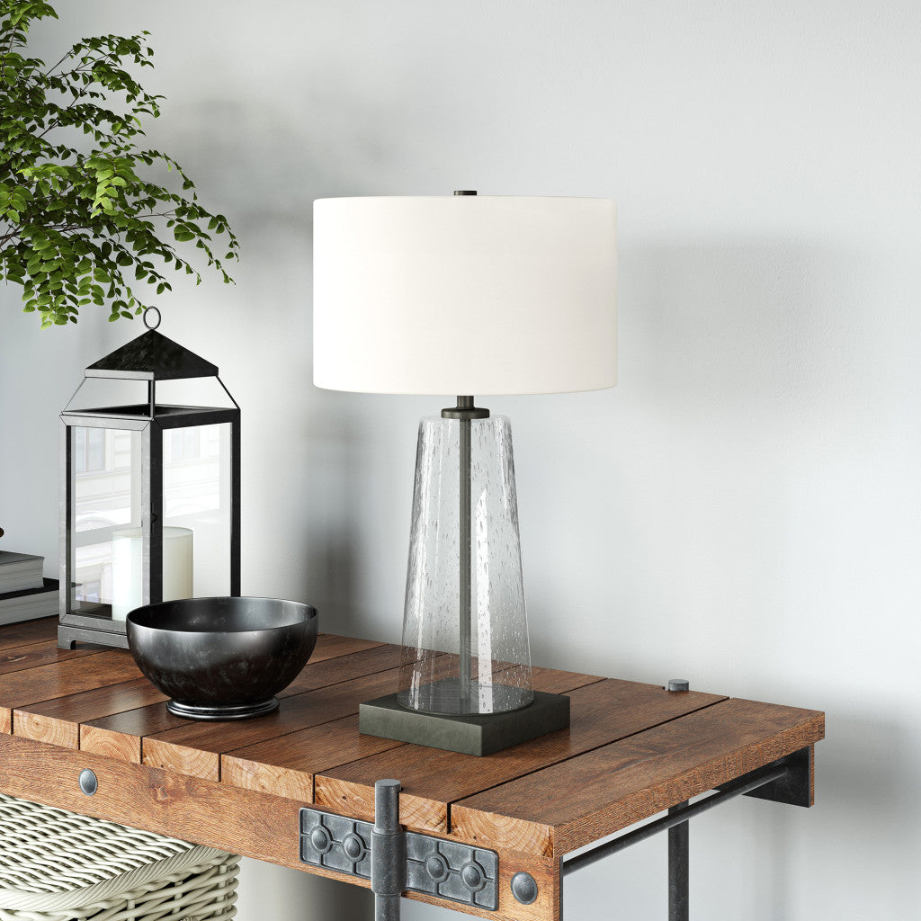 Black & Clear & Glass Table Lamp w/ Shade