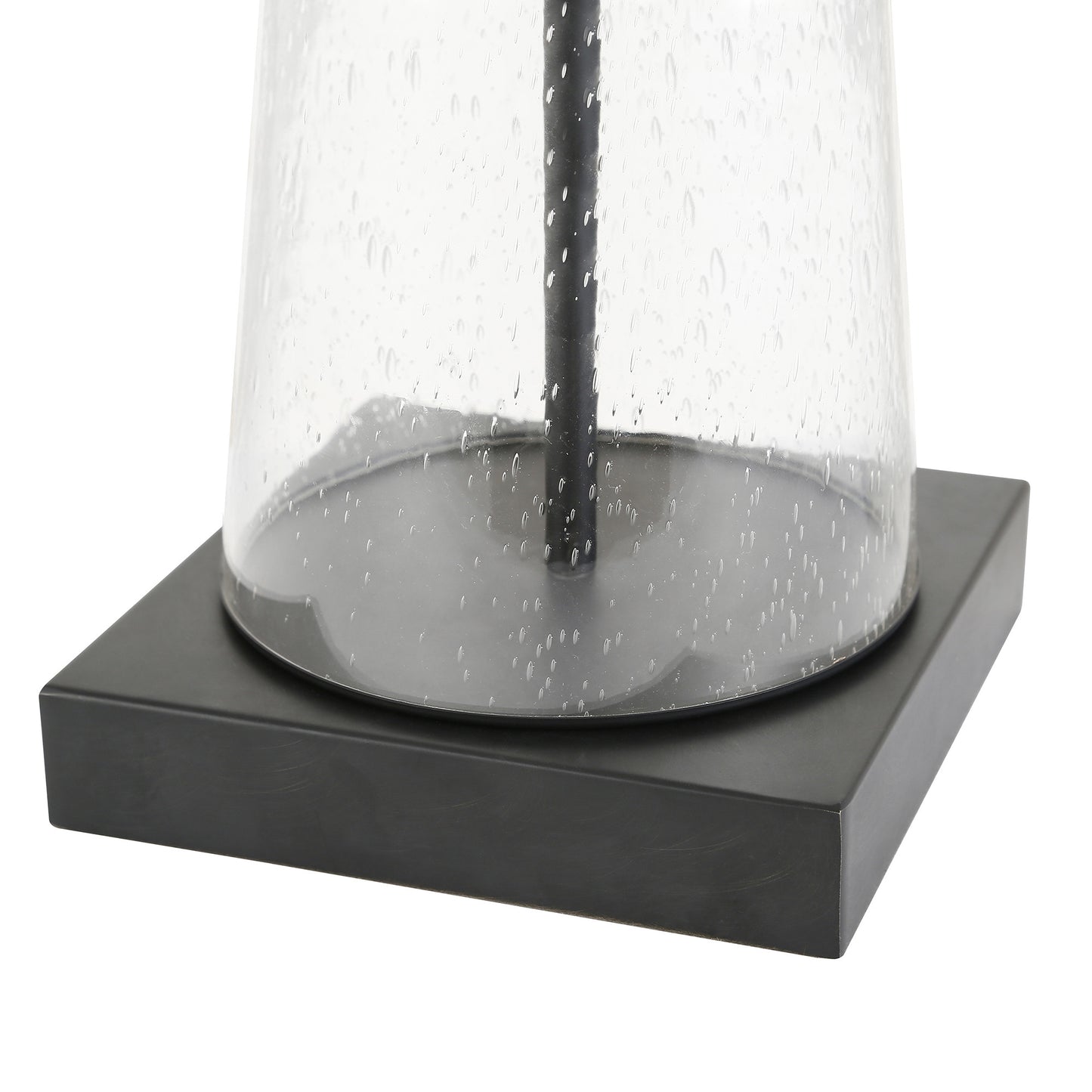 Black & Clear & Glass Table Lamp w/ Shade