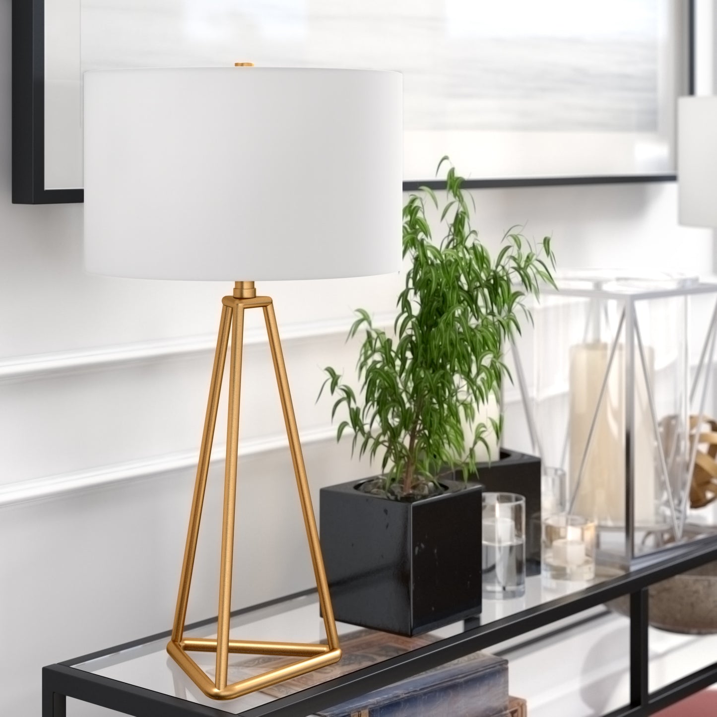 Gold Table Lamp w/ Shade