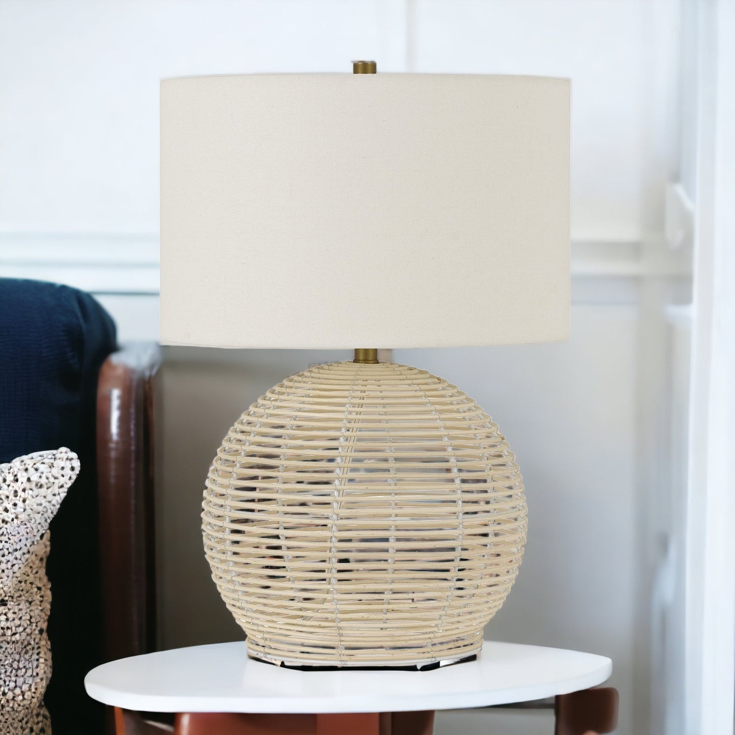 Natural Rattan Table Lamp w/ Shade