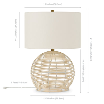 Natural Rattan Table Lamp w/ Shade