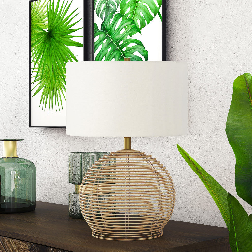 Natural Rattan Table Lamp w/ Shade