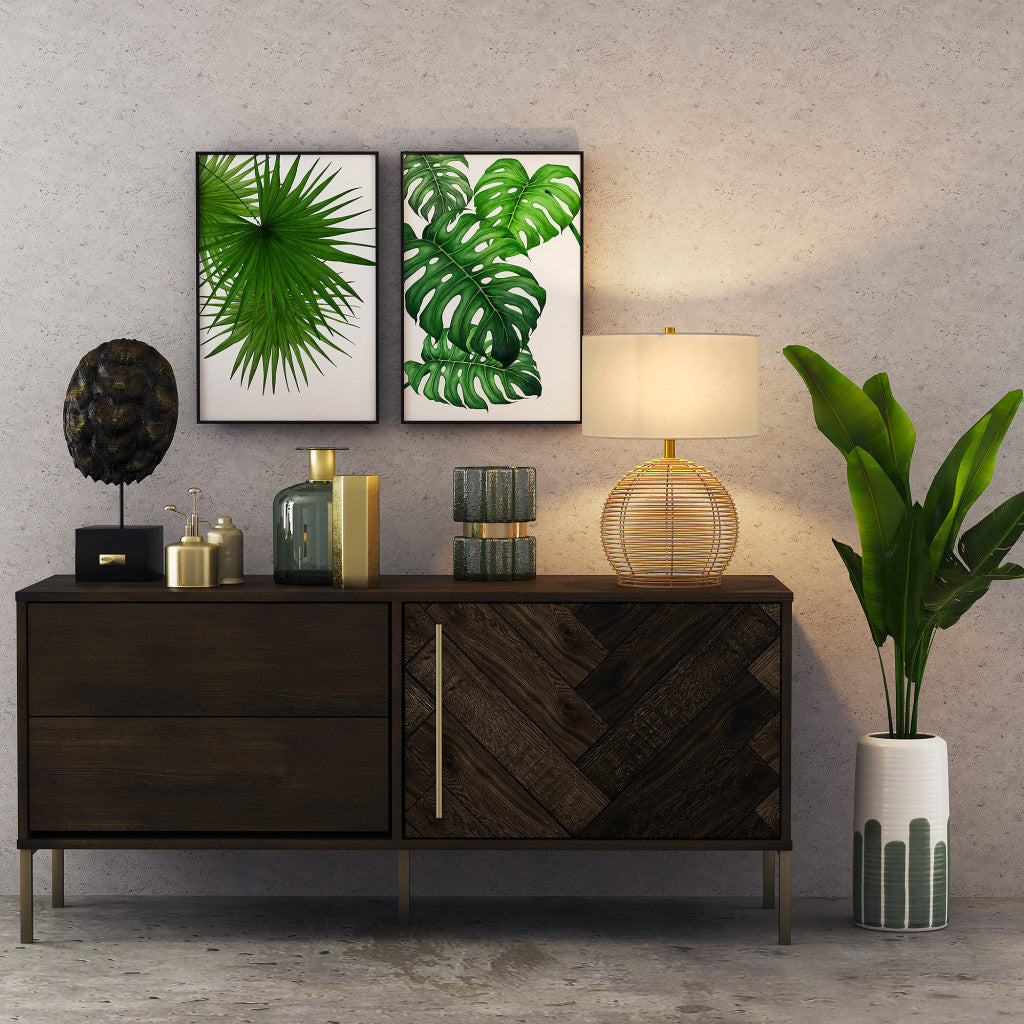 Natural Rattan Table Lamp w/ Shade