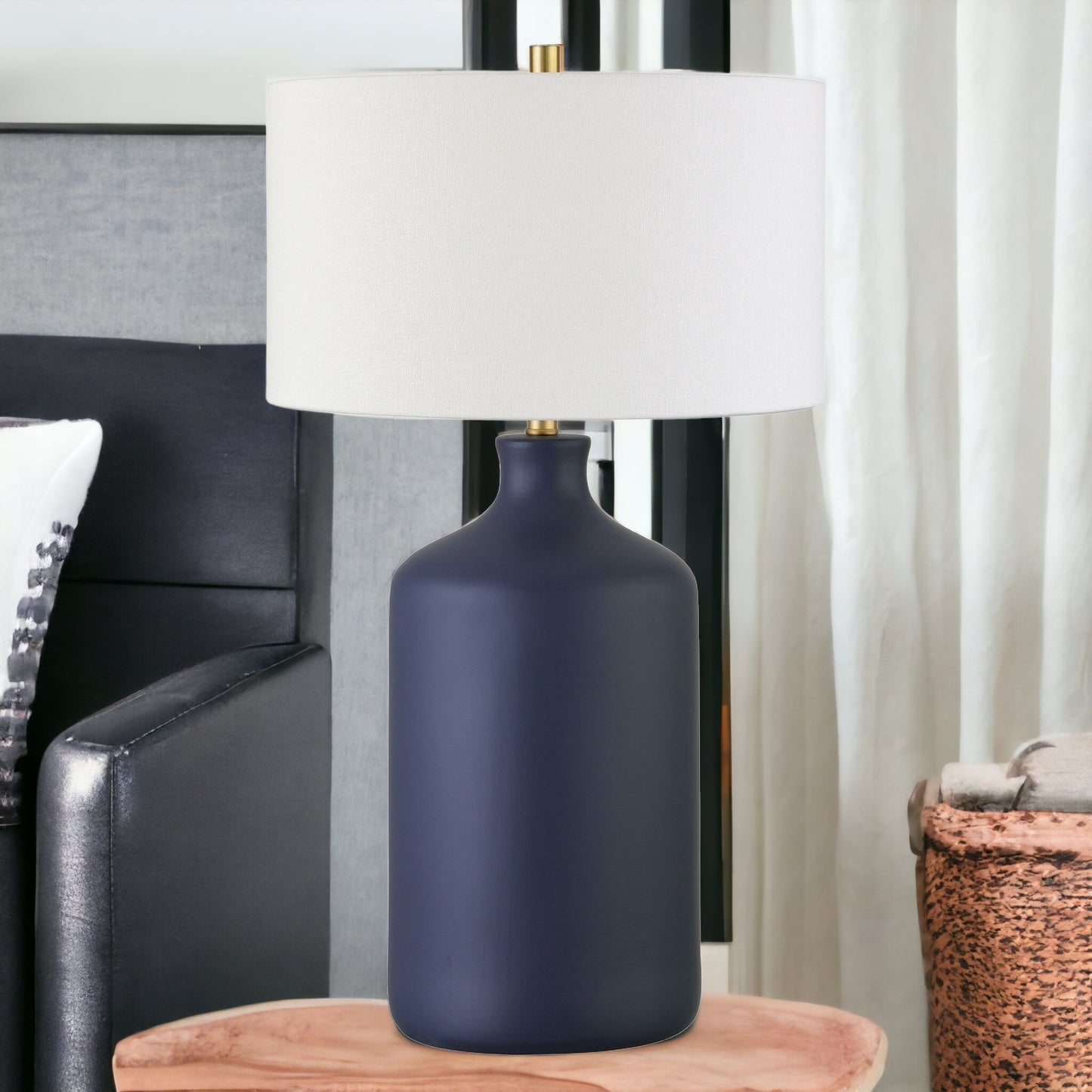 Navy Blue Table Lamp w/ Shade