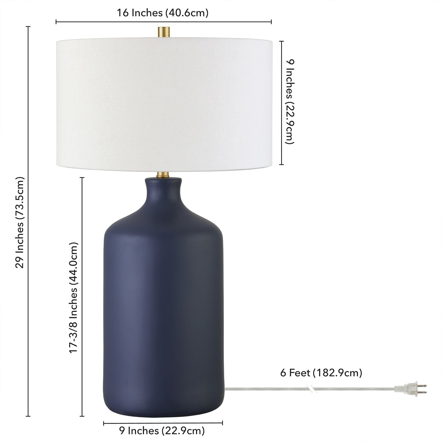 Navy Blue Table Lamp w/ Shade