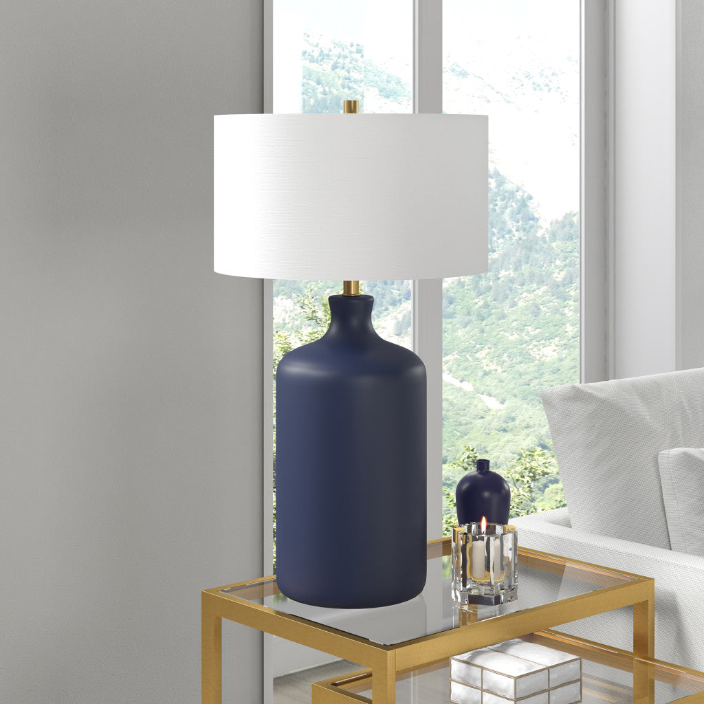 Navy Blue Table Lamp w/ Shade
