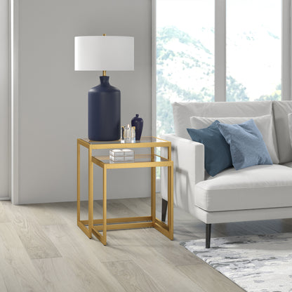 Navy Blue Table Lamp w/ Shade