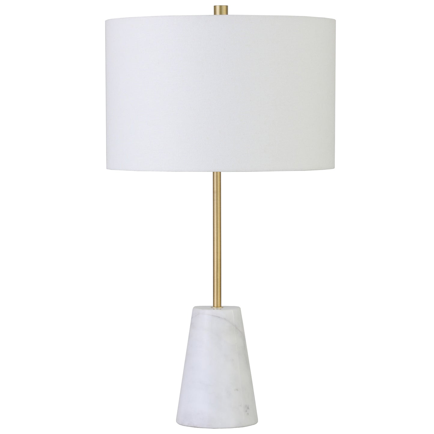 Gold & White Marble Table Lamp w/ Shade