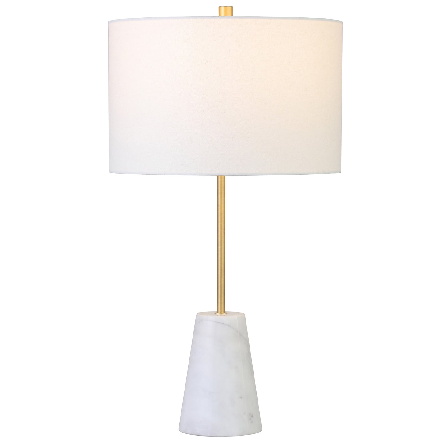 Gold & White Marble Table Lamp w/ Shade
