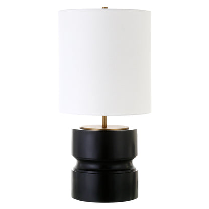 Beige & Gold Geometric Table Lamp w/ Shade