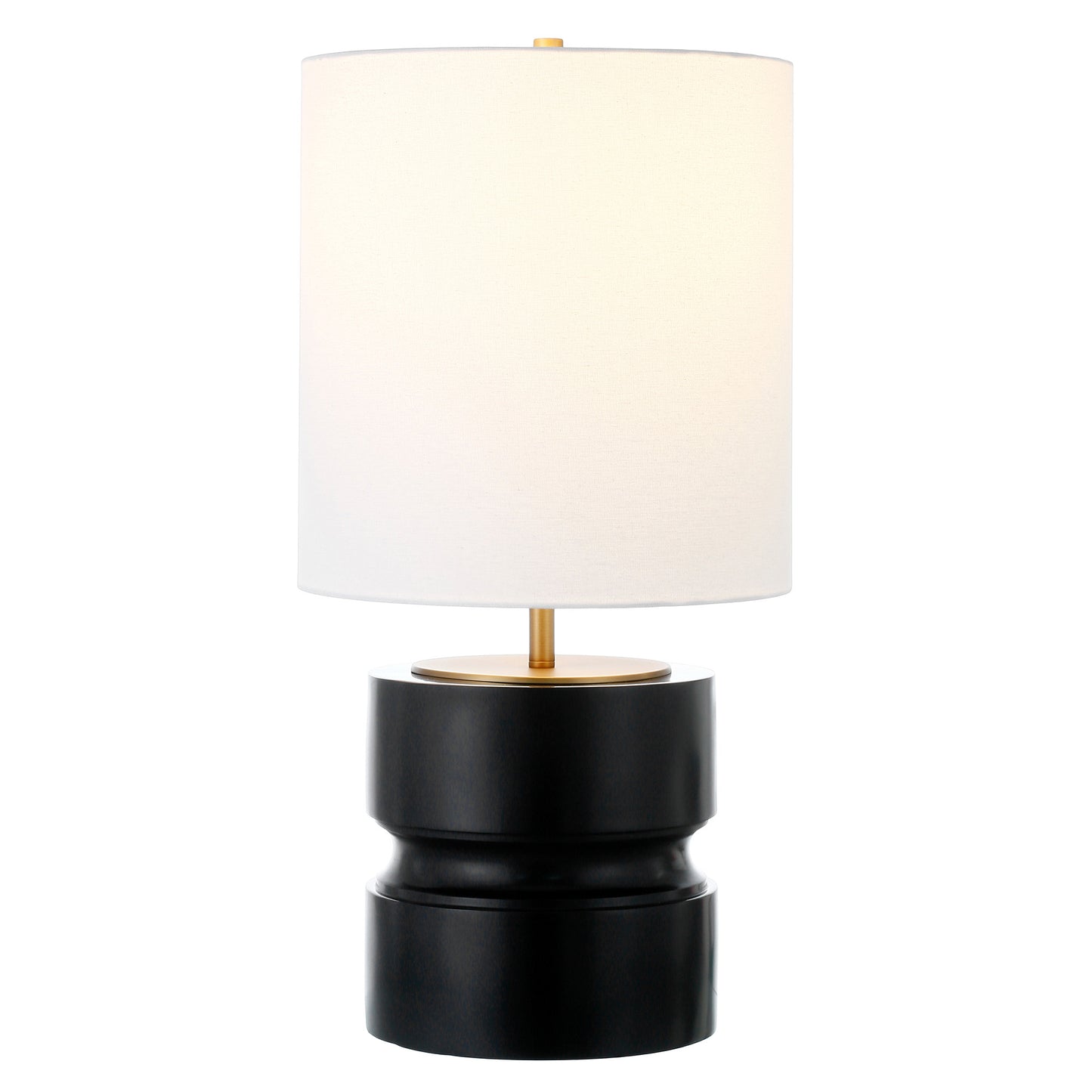 Beige & Gold Geometric Table Lamp w/ Shade