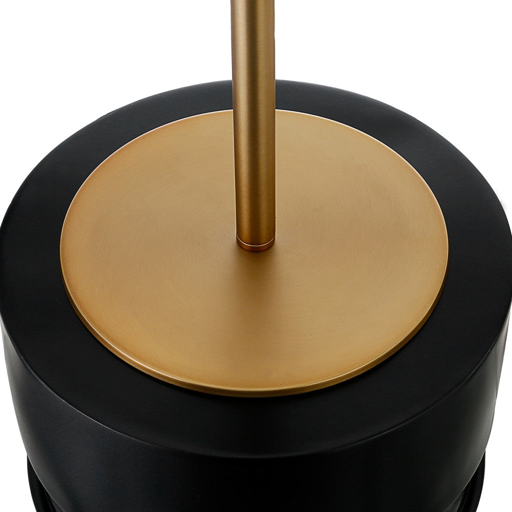 Beige & Gold Geometric Table Lamp w/ Shade
