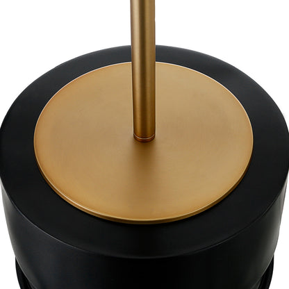 Beige & Gold Geometric Table Lamp w/ Shade