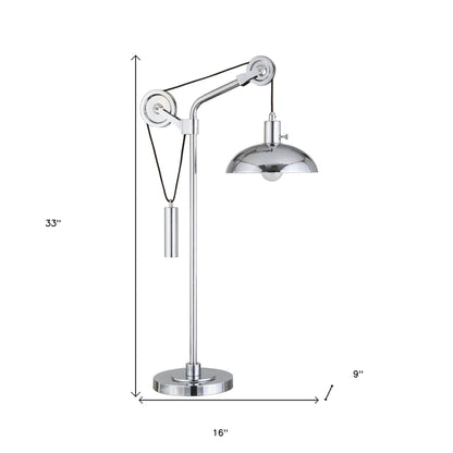 Silver Adjustable Desk Table Lamp w/ Shade
