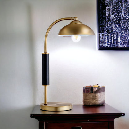 Gold & Black Desk Table Lamp w/ Shade