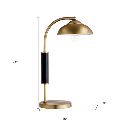 Gold & Black Desk Table Lamp w/ Shade