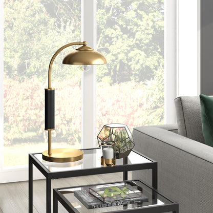 Gold & Black Desk Table Lamp w/ Shade